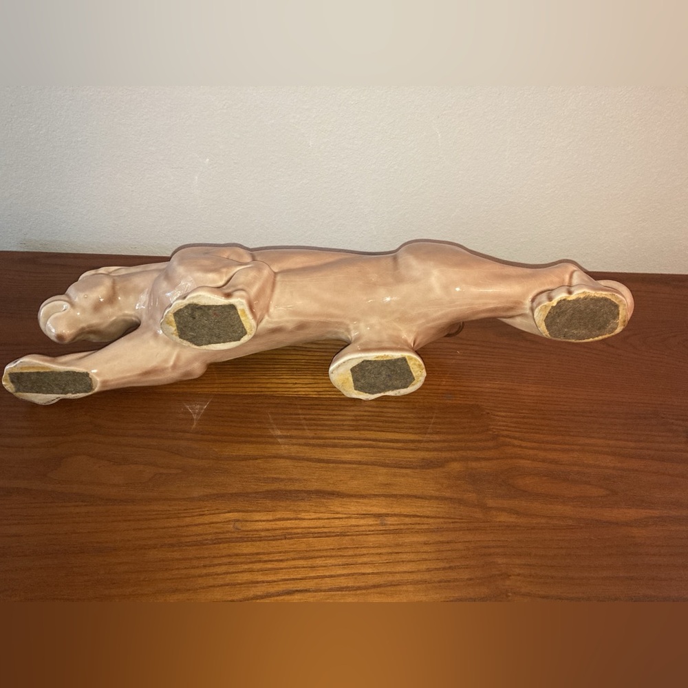 RARE 1950’s CERAMIC BEIGE PANTHER CAT TV MID CENTURY MODERN LAMP - Picture 5 of 16